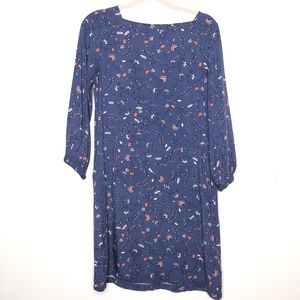 GAP FLORAL DRESS 3/4 SLEEVE SIZE XS WOMENS navy trendy dress